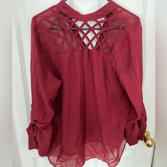 Nollie sheer button up blouse - Picture 2 of 4